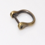 Metal D Ring with Screw,(ΒΑ000281) Color Μπρονζέ / Bronze